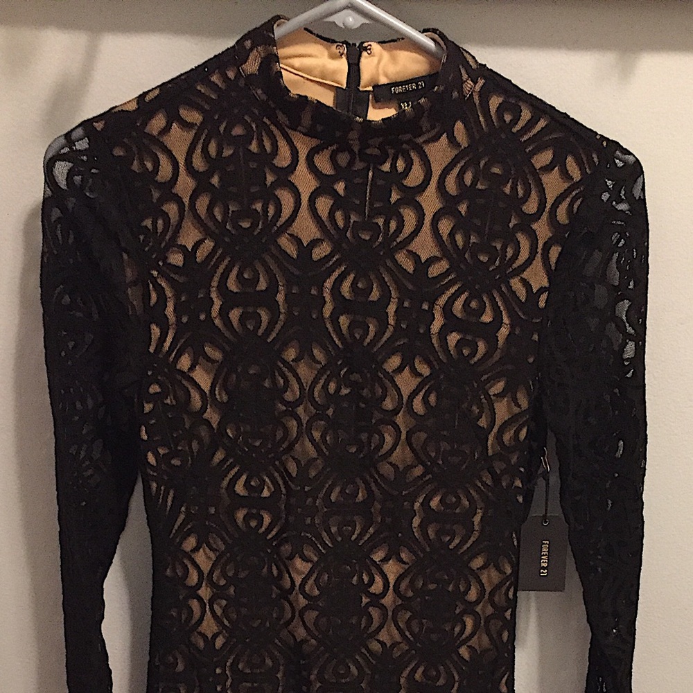 Black and mesh forever 21 maxi dress small